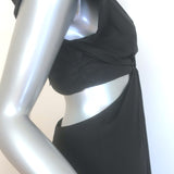 A.L.C. Alexandria Cutout Maxi Dress Black Cotton Poplin Size 4 NEW