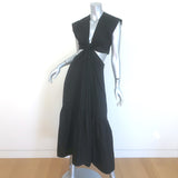 A.L.C. Alexandria Cutout Maxi Dress Black Cotton Poplin Size 4 NEW