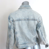 MOTHER The Big Shorty Jean Jacket Saved By The Bell Light Denim Size Large