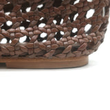 Larroude Verona Macrame Mary Jane Ballet Flats Brown Leather Size 8.5