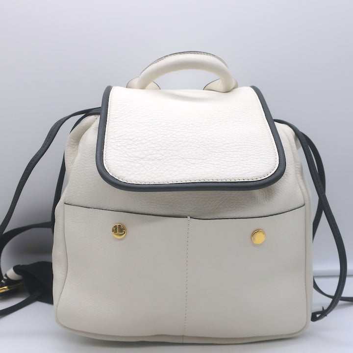 Marni Swing Backpack Cream Grained Leather