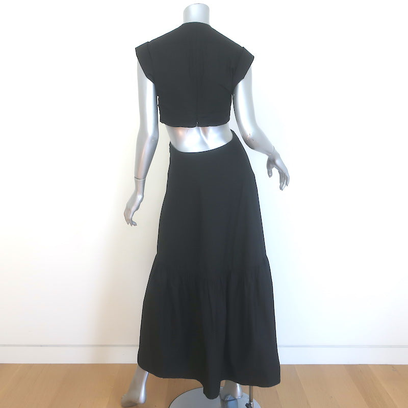 A.L.C. Alexandria Cutout Maxi Dress Black Cotton Poplin Size 4 NEW