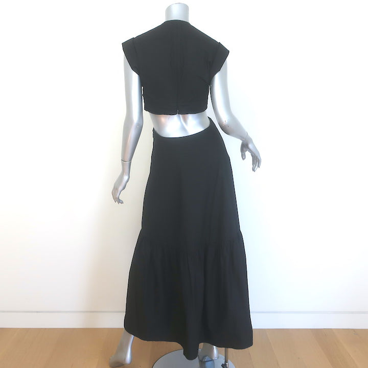 A.L.C. Alexandria Cutout Maxi Dress Black Cotton Poplin Size 4 NEW