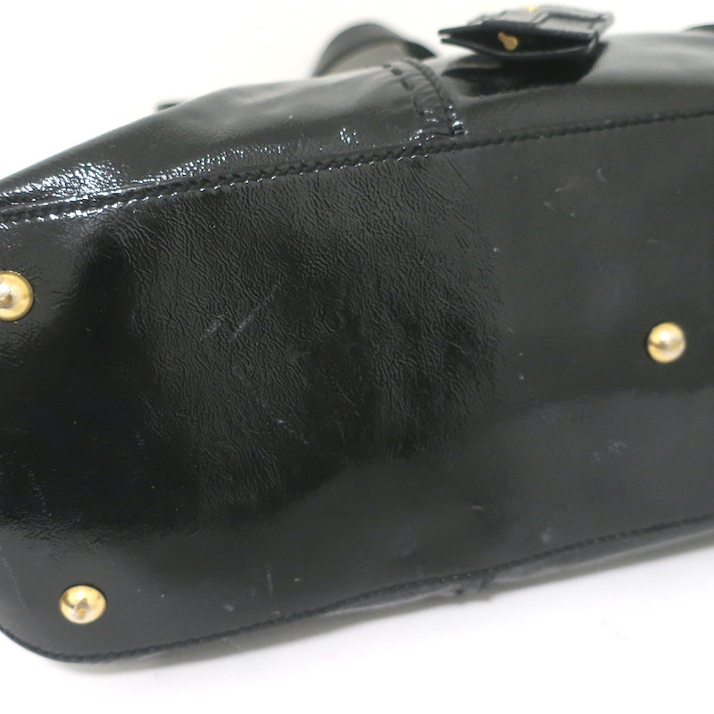 Yves Saint Laurent Muse Bag Black Patent Leather