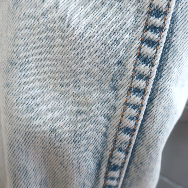 MOTHER The Big Shorty Jean Jacket Saved By The Bell Light Denim Size Large
