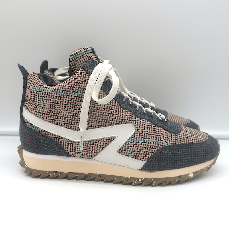 Rag &amp; Bone Retro Hiker Houndstooth Sneakers Gray/Brown Size 38 NEW