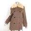 Theory Shearling Collar Plaid Peacoat Dorado Brown Wool-Blend Size Small