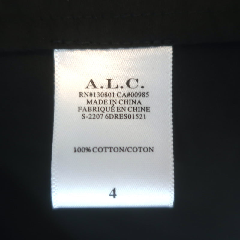 A.L.C. Alexandria Cutout Maxi Dress Black Cotton Poplin Size 4 NEW