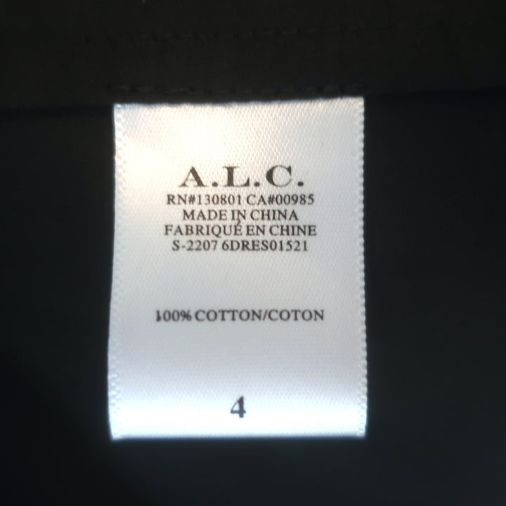 A.L.C. Alexandria Cutout Maxi Dress Black Cotton Poplin Size 4 NEW