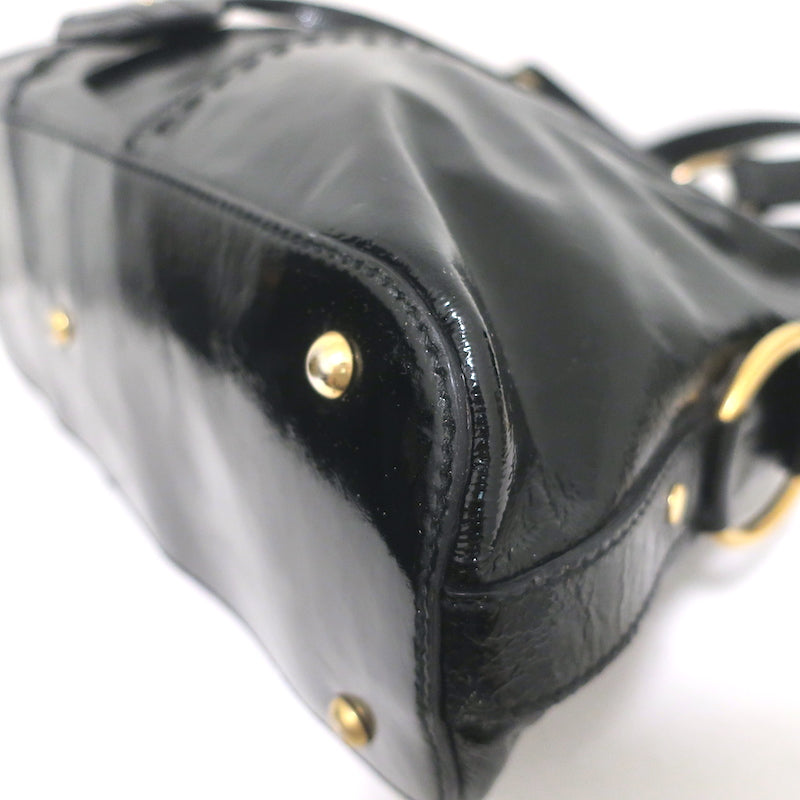 Yves Saint Laurent Muse Bag Black Patent Leather