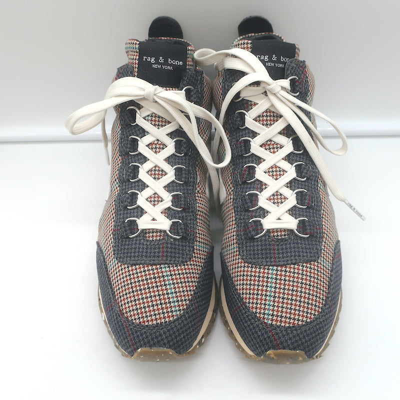 Rag &amp; Bone Retro Hiker Houndstooth Sneakers Gray/Brown Size 38 NEW