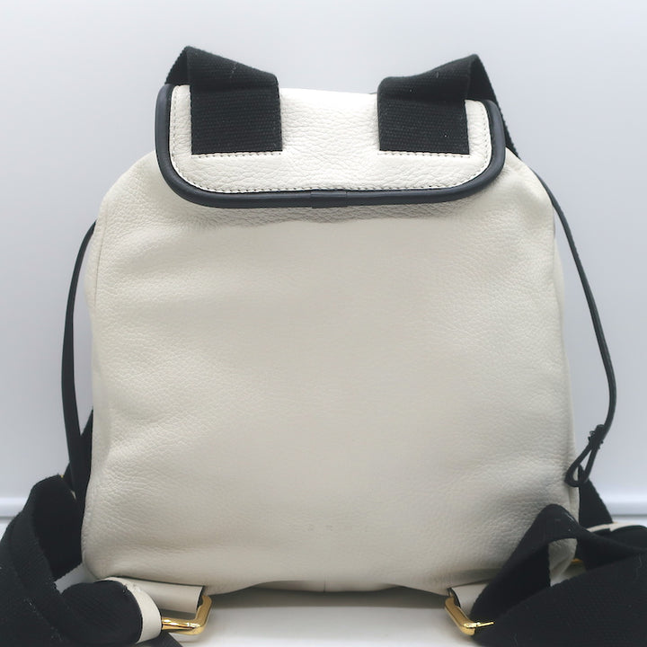 Marni Swing Backpack Small Cream Grained Leather