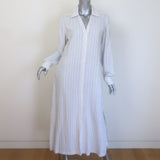 Jonathan Simkhai Belted Maxi Shirt Dress White Striped Linen Size Extra Small