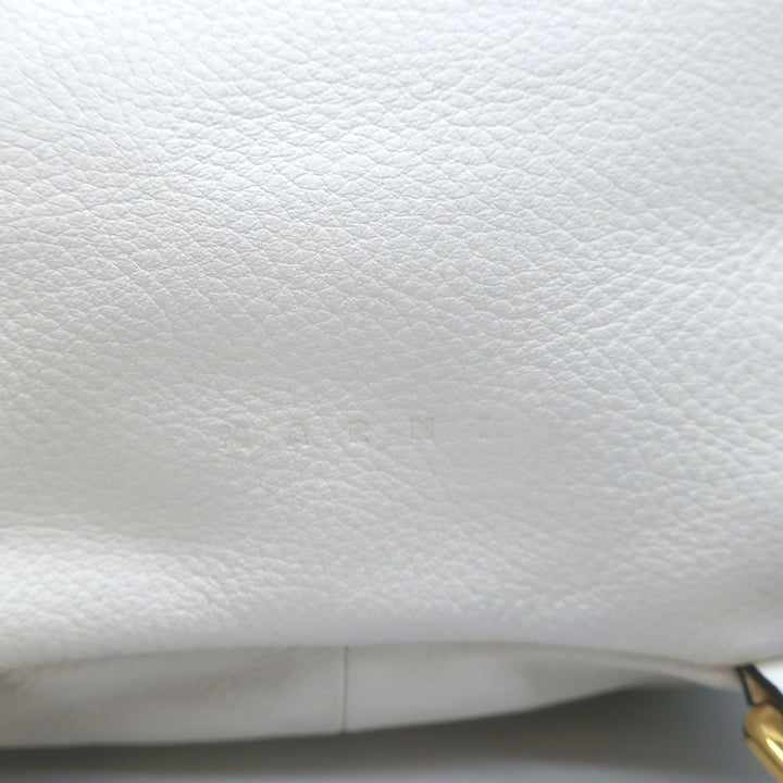 Marni Swing Backpack Small Cream Grained Leather