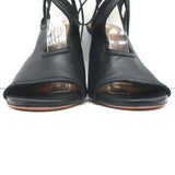 Aquazzura Sexy Thing Cutout Booties Black Leather Size 37.5 Open Toe Heels