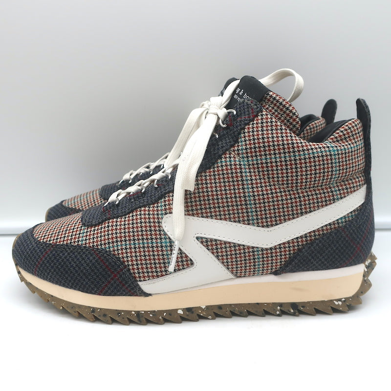 Rag &amp; Bone Retro Hiker Houndstooth Sneakers Gray/Brown Size 38 NEW