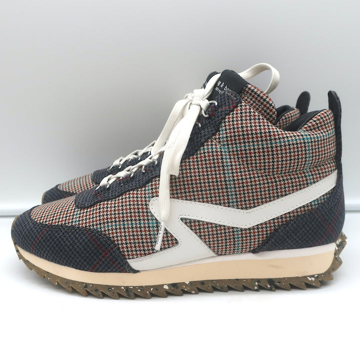 Rag &amp; Bone Retro Hiker Houndstooth Sneakers Gray/Brown Size 38 NEW