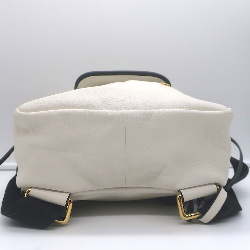 Marni Swing Backpack Small Cream Grained Leather