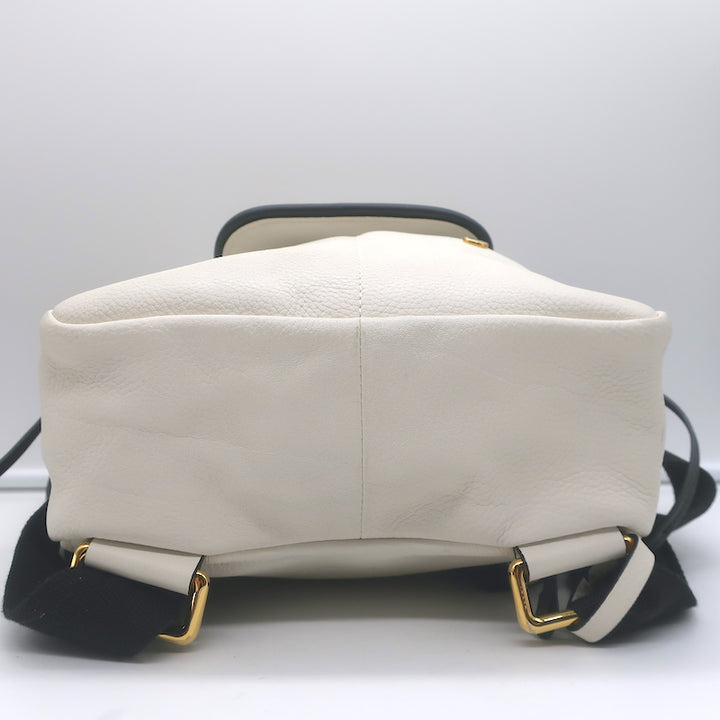 Marni Swing Backpack Small Cream Grained Leather