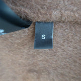 Theory Shearling Collar Plaid Peacoat Dorado Brown Wool-Blend Size Small