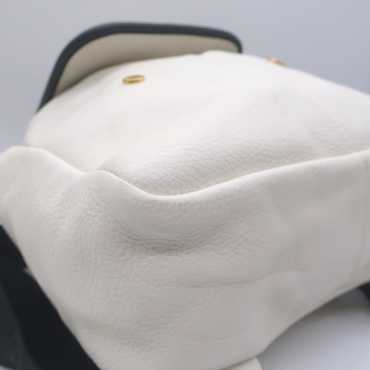 Marni Swing Backpack Small Cream Grained Leather
