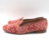 Stubbs & Wootton Harlow Needlepoint Smoking Loafers Salmon Size 9