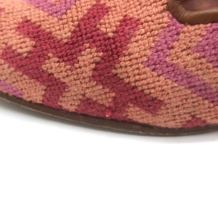 Stubbs &amp; Wootton Harlow Needlepoint Smoking Loafers Salmon Size 9