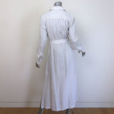 Jonathan Simkhai Belted Maxi Shirt Dress White Striped Linen Size Extra Small