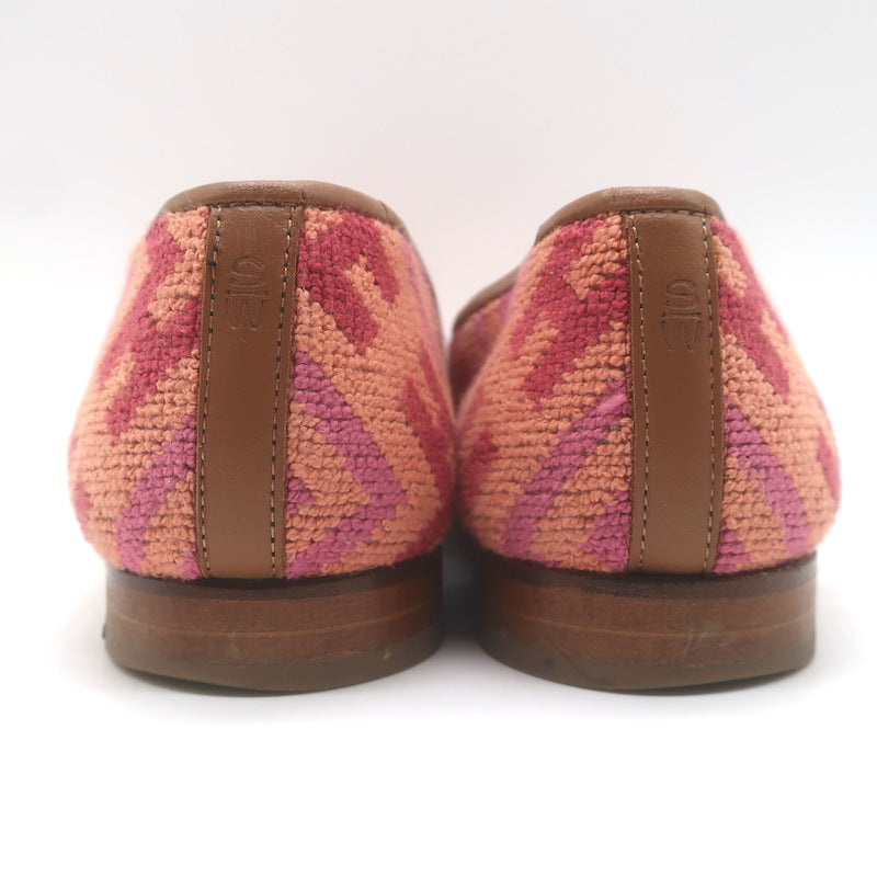 Stubbs &amp; Wootton Harlow Needlepoint Smoking Loafers Salmon Size 9