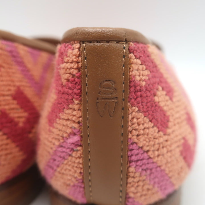 Stubbs &amp; Wootton Harlow Needlepoint Smoking Loafers Salmon Size 9