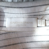 Jonathan Simkhai Belted Maxi Shirt Dress White Striped Linen Size Extra Small