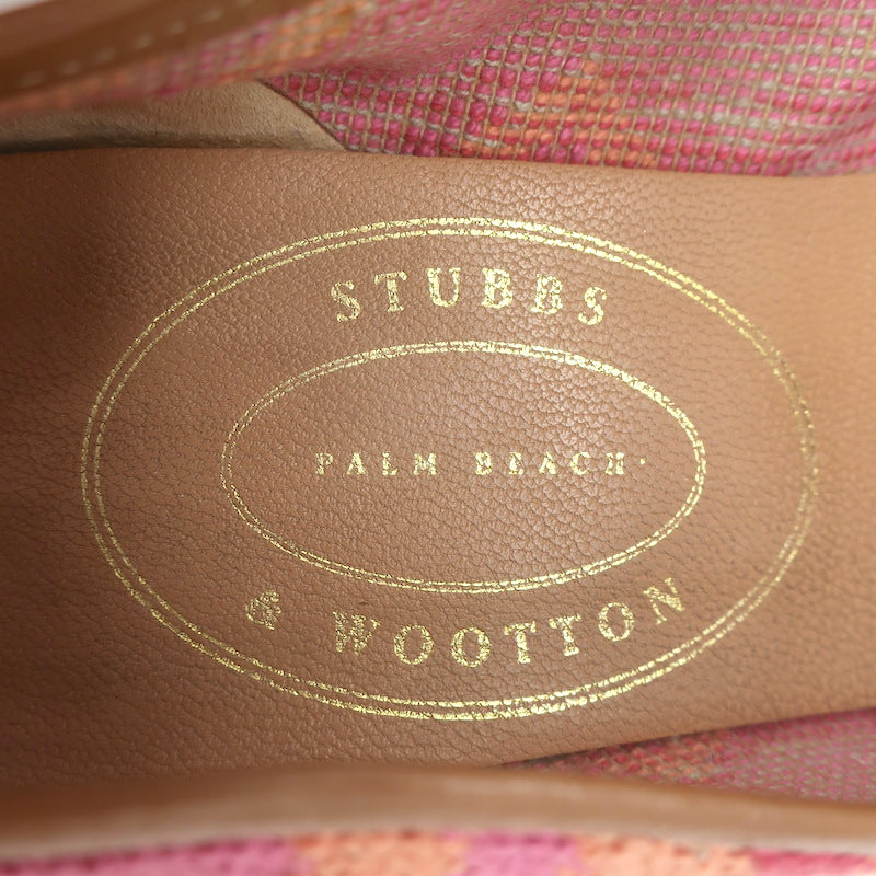 Stubbs &amp; Wootton Harlow Needlepoint Smoking Loafers Salmon Size 9