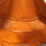 Prada Raffia & Orange Leather Large Shoulder Bag