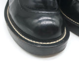 Balenciaga Ceinture Cutout Buckled Biker Boots Black Polished Leather Size 39