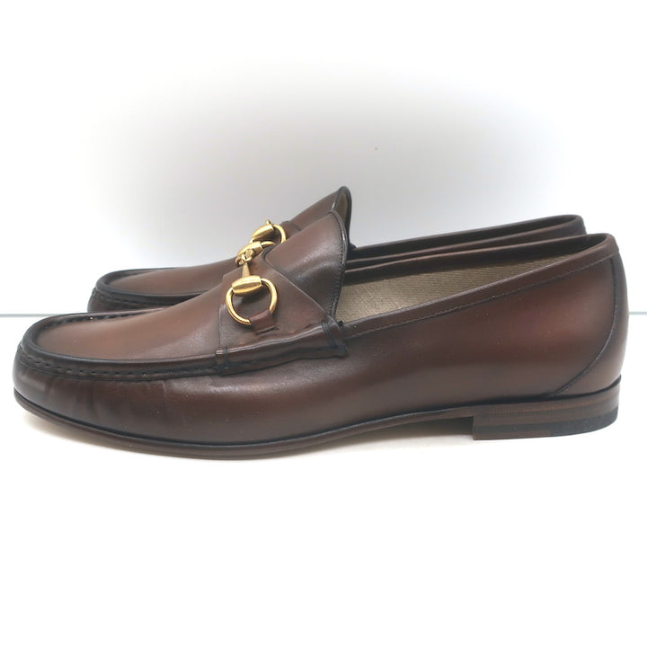 Gucci 1953 Horsebit Loafers Brown Burnished Leather Size 10 NEW