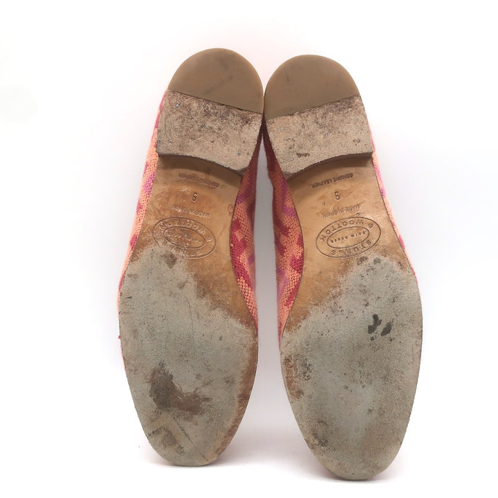 Stubbs &amp; Wootton Harlow Needlepoint Smoking Loafers Salmon Size 9