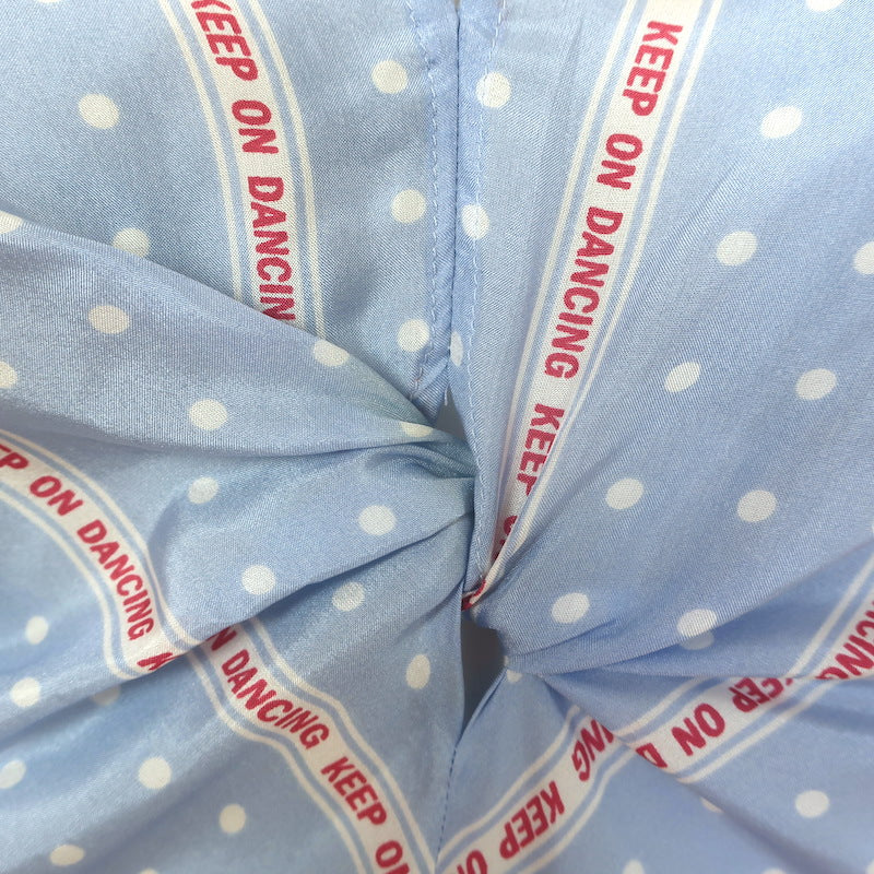 Sandro Chayma Twist-Front Blouse Blue Polka Dot Print Silk Size 1 Tie-Back Top