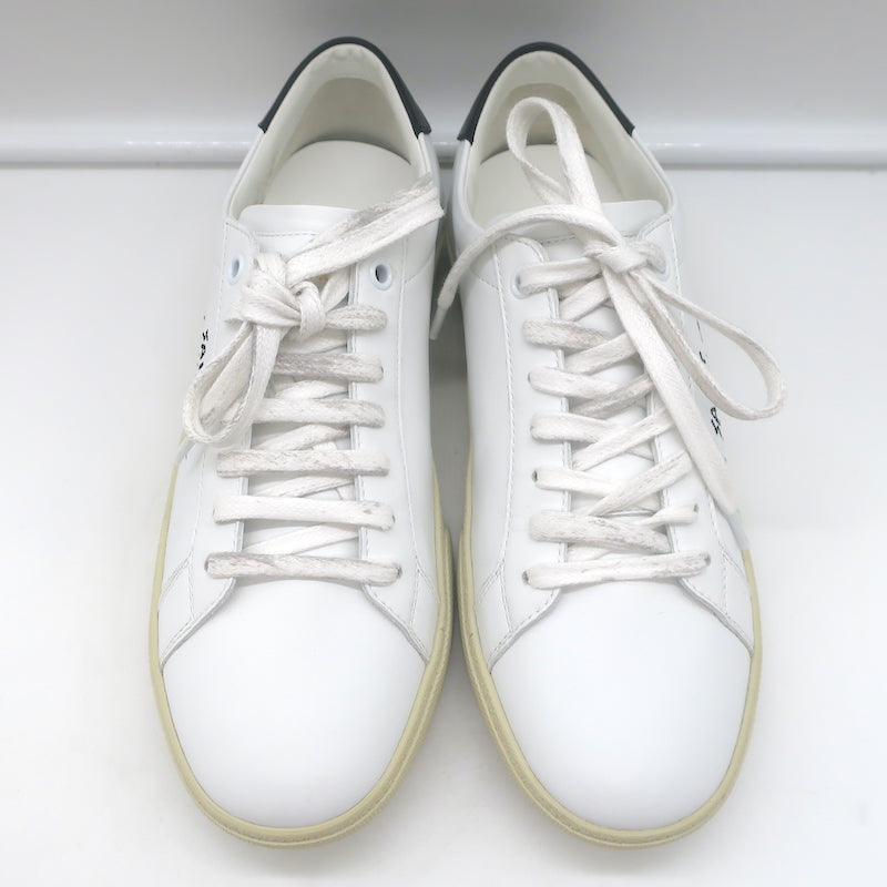 Saint Laurent Court Classic SL/06 Embroidered Low Top Sneakers White Size 38 NEW