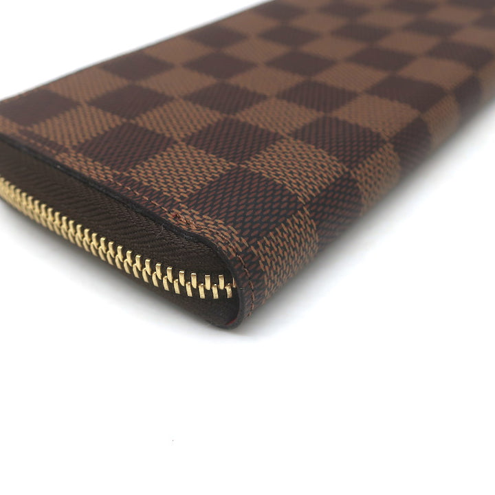 Louis Vuitton Clemence Wallet Brown Damier Canvas &amp; Red Leather NEW