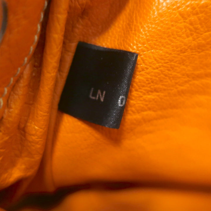Prada Raffia &amp; Orange Leather Large Shoulder Bag