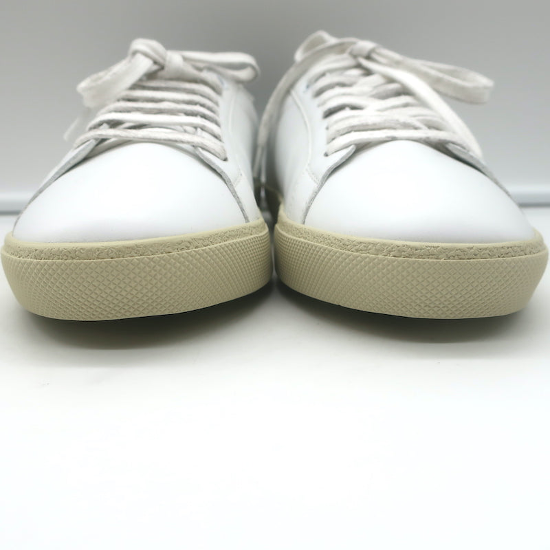 Saint Laurent Court Classic SL/06 Embroidered Low Top Sneakers White Size 38 NEW