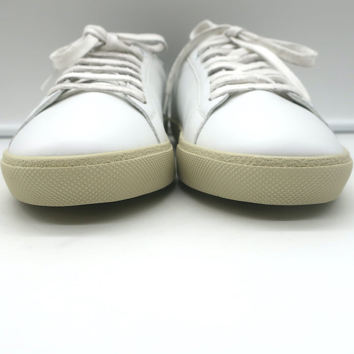 Saint Laurent Court Classic SL/06 Embroidered Low Top Sneakers White Size 38 NEW