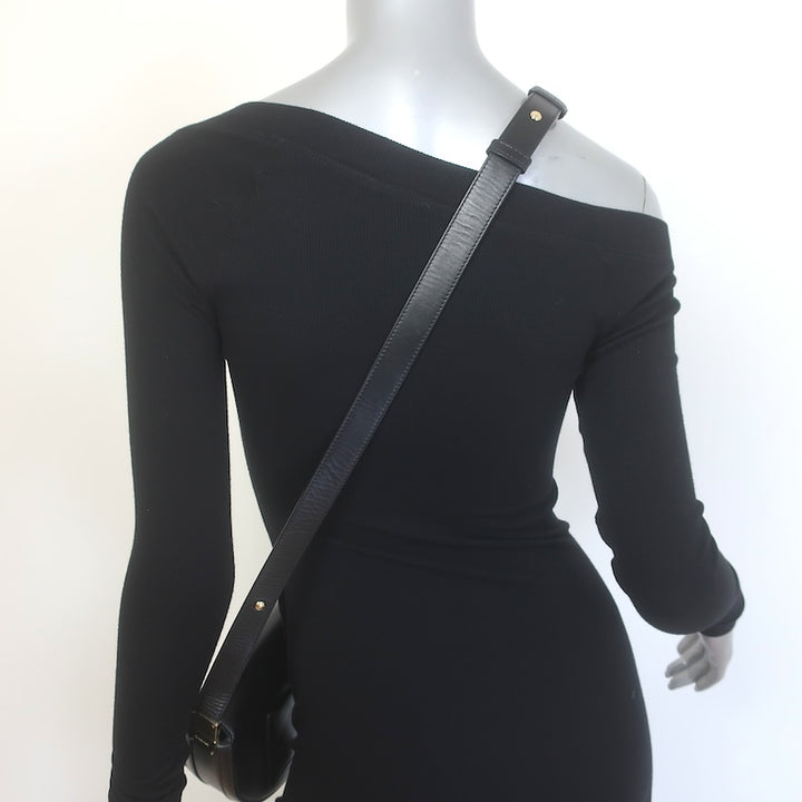 Burberry Olympia Medium Shoulder Bag Black Leather Crossbody