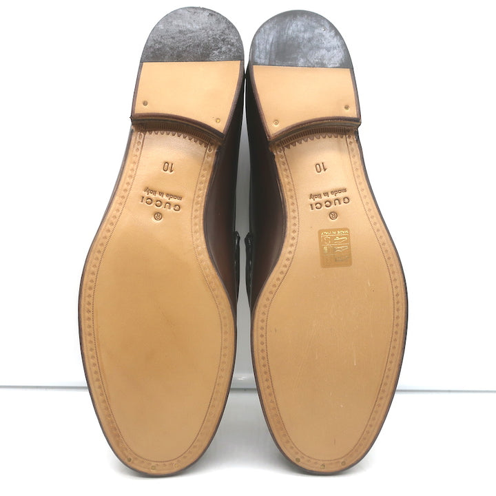 Gucci 1953 Horsebit Loafers Brown Burnished Leather Size 10 NEW