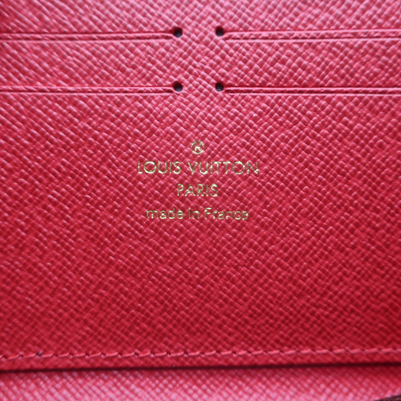 Louis Vuitton Clemence Wallet Brown Damier Canvas &amp; Red Leather NEW