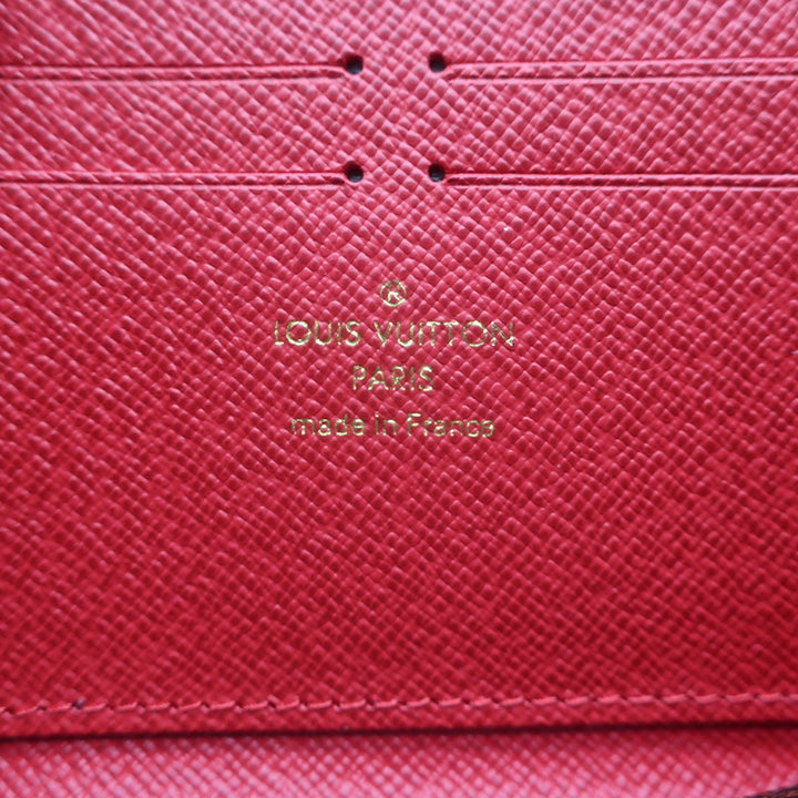 Louis Vuitton Clemence Wallet Brown Damier Canvas &amp; Red Leather NEW