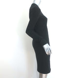 Raey Long Sleeve Jersey Mini Dress Black Stretch Cotton Size UK 10 NEW