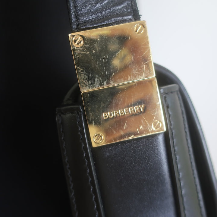 Burberry Olympia Medium Shoulder Bag Black Leather Crossbody