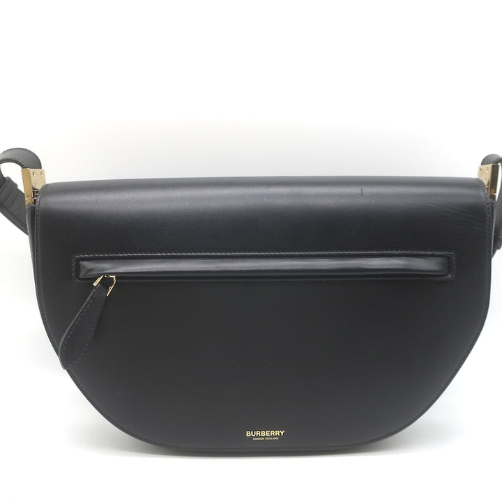 Burberry Olympia Medium Shoulder Bag Black Leather Crossbody