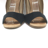 Christian Louboutin Panier 120 Espadrille Wedge Sandals Black Canvas Size 39